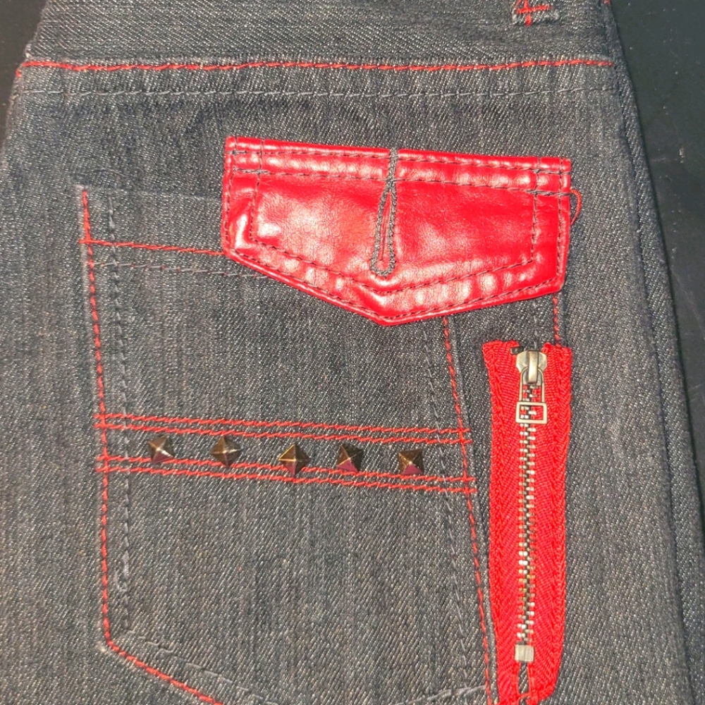 Red and black boy shorts. Size 12